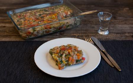 Grillowane warzywa w galarecie, czyli terrina z grillowanych warzyw